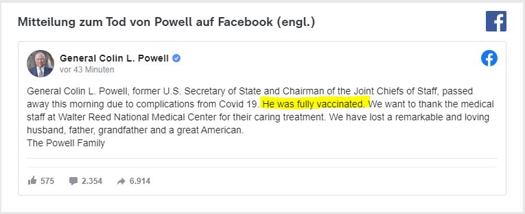 Colin Powell gestorben